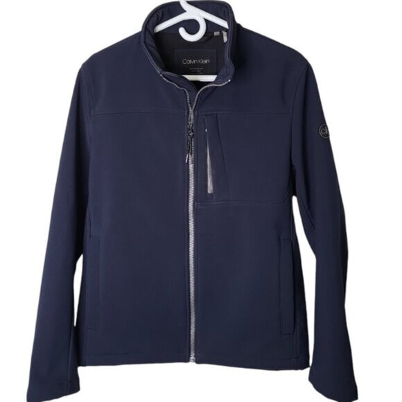 Calvin Klein Men's Jacket Size S Blue Water Resistant 4-Way Stretch Full Zip - Picture 1 of 7